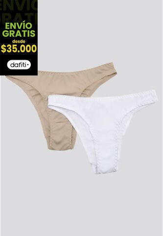 Panty Paq X2 Mujer Blanco/Piel FI 96635 Formas Intimas