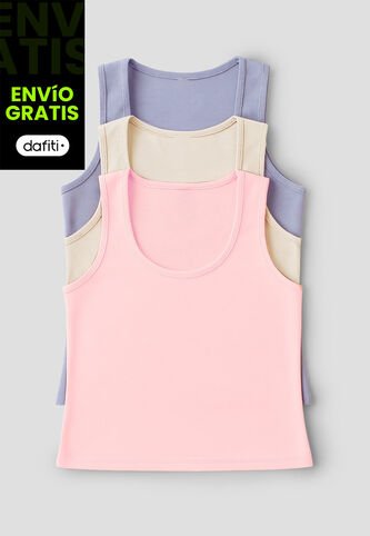 Camiseta Paq X3 Mujer Multicolor Fi 33603 Formas Intimas