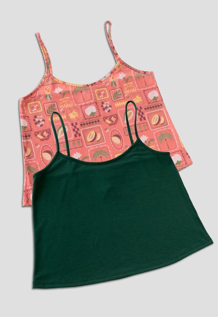 Camiseta Paq X2 Mujer Multicolor Fi 110068