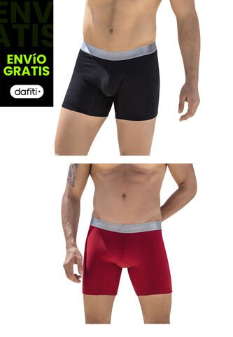 Bóxer Set  X2 Negro-Rojo FI 58299 Formas Intimas