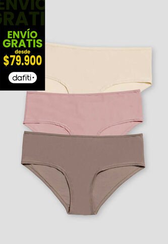 Cachetero Paq X3 Mujer Multicolor Fi 9950 Formas Intimas