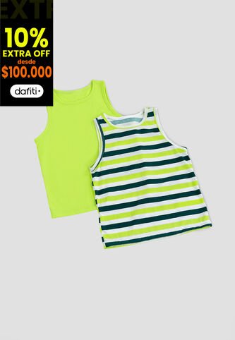 Camisilla Paq X2 Infantil Masculino Multicolor Fi 104535 Formas Intimas