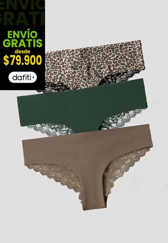 Cachetero Paq X3 Mujer Multicolor Fi 113945 Formas Intimas