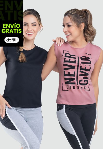 Camiseta Paq X2 Mujer Bicolor FI 89803