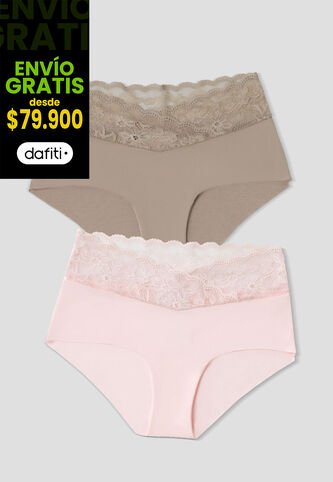 Cachetero Paq X2 Mujer Cafe-Rosa Fi 113600 Formas Intimas