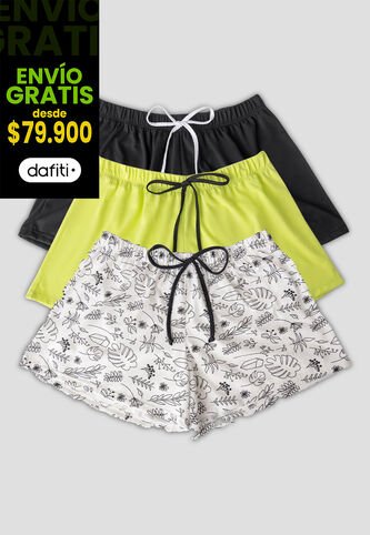 Short Paq X3 Mujer Multicolor Fi 113040 Formas Intimas