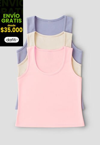 Camiseta Paq X3 Mujer Multicolor Fi 33603 Formas Intimas