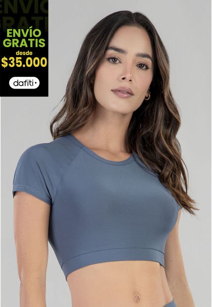 Crop Top Mujer Azul Acero FI 92901
