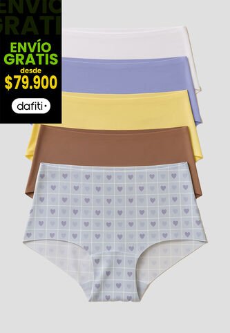 Cachetero Paq X5 Mujer Multicolor Fi 111889 Formas Intimas