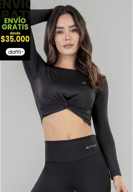 Crop Top Mujer Negro FI 79205