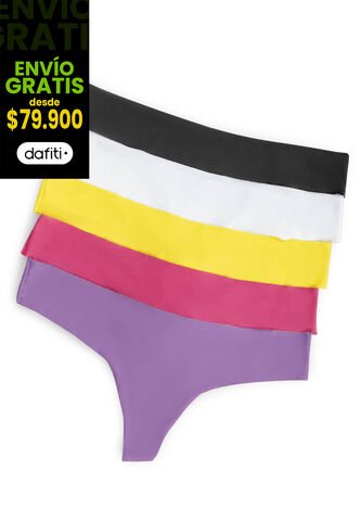 Brasilera Paq X5 Mujer Multicolor FI 4930 Formas Intimas