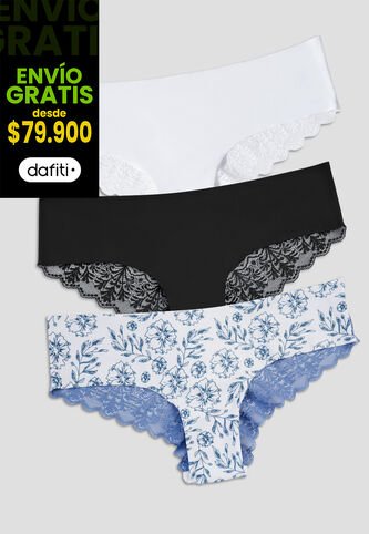 Cachetero Paq X3 Mujer Multicolor Fi 110000 Formas Intimas