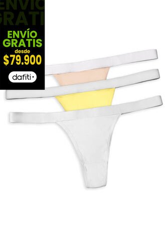 Brasilera Paq X3 Mujer Multicolor Fi 89309 Formas Intimas