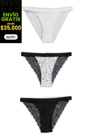 Brasilera Paq X3 Mujer Multicolor FI 100520 Formas Intimas