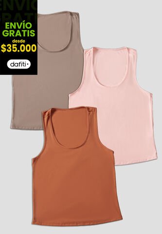 Camiseta Paq X3 Mujer Multicolor Fi 33603 Formas Intimas