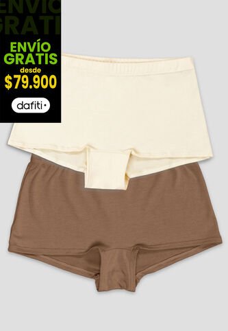 Bóxer Paq X2 Mujer Bicolor Fi 107937 Formas Intimas