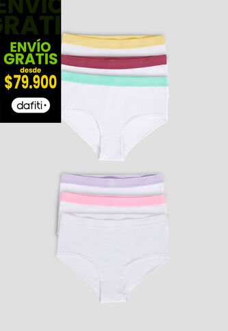 Cachetero Paq X6 Infantil Femenino Multicolor Fi 105944 Formas Intimas