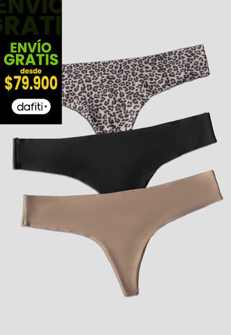 Brasilera Paq X3 Mujer Multicolor Fi 103892 Formas Intimas