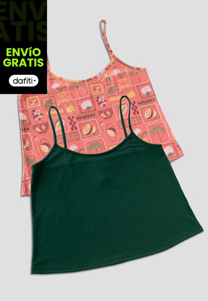 Camiseta Paq X2 Mujer Multicolor Fi 110068