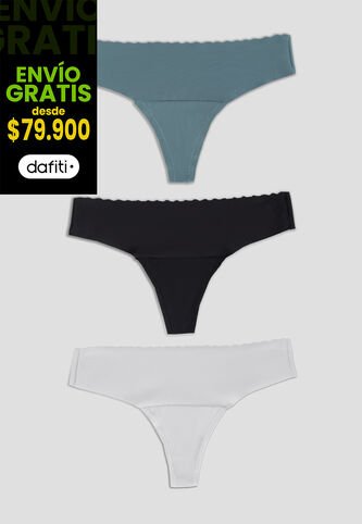 Brasilera Paq X3 Mujer Multicolor Fi 16969 Formas Intimas