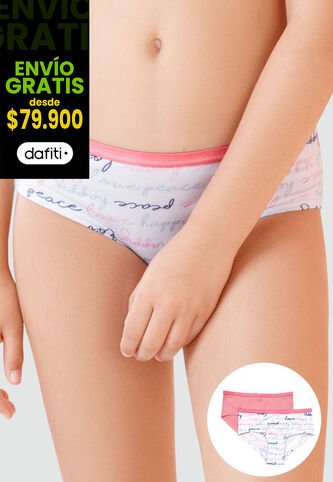Cachetero Paq X2 Infantil Rosado FI 33837 Formas Intimas