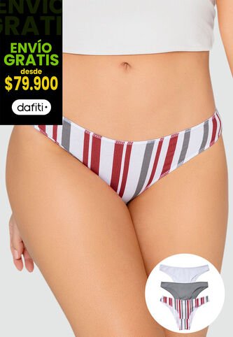 Panty Paq X3 Mujer Gris FI 96450 Formas Intimas