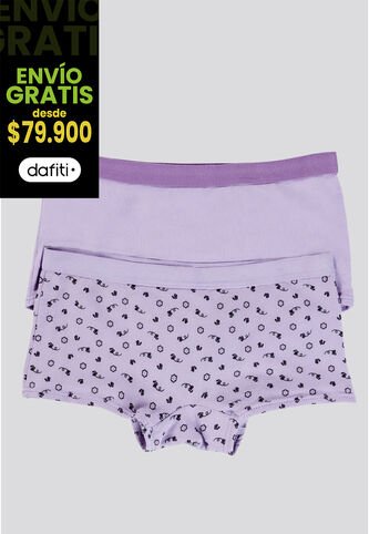 Cachetero Paq X2 Infantil Lila Tech/Estampado FI 3852 Formas Intimas