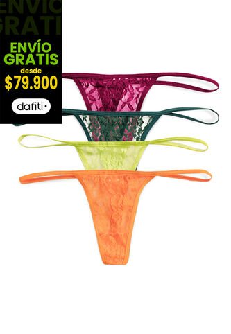 Brasilera Paq X4 Mujer Multicolor FI 89847 Formas Intimas