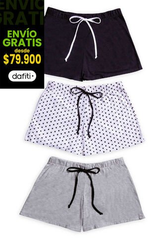 Short Paq X3 Mujer Multicolor Formas Intimas 76308 Formas Intimas