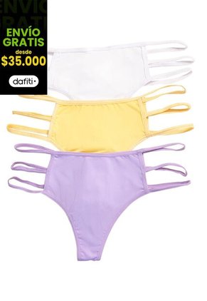 Brasilera Paq X3 Mujer Lila-Amarillo FI 91619