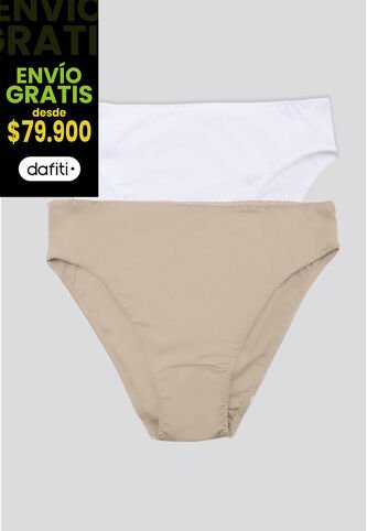 Panty Paq X2 Mujer Blanco/Piel FI 96633 Formas Intimas