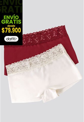 Cachetero Paq X2 Mujer Vino/Marfil FI 75713 Formas Intimas