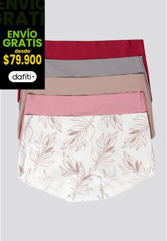 Cachetero Paq X5 Mujer Multicolor FI 89792 Formas Intimas