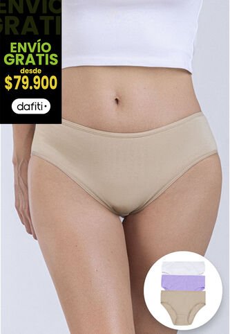 Panty Paq X3 Mujer Caramelo FI 96572 Formas Intimas