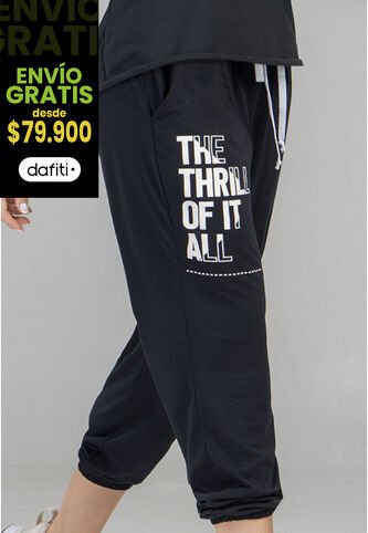 Pantalón Sudadera Mujer Negro FI 5566 Formas Intimas