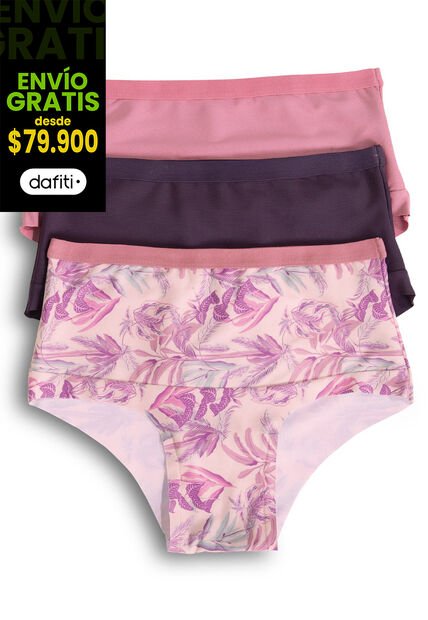 Panty Paq X3 Adulto Estampado /Paloro,O/ Berengena Fi 92475