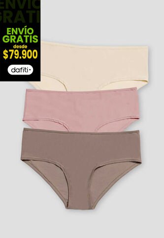 Cachetero Paq X3 Mujer Multicolor Fi 9950 Formas Intimas