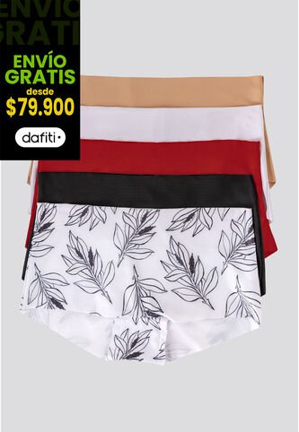 Cachetero Paq X5 Mujer Multicolor FI 89792 Formas Intimas