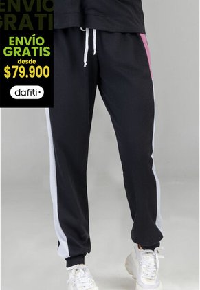Pantalón Sudadera Mujer Negro FI 5565