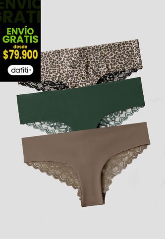 Cachetero Paq X3 Mujer Multicolor Fi 113945 Formas Intimas