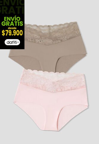 Cachetero Paq X2 Mujer Cafe-Rosa Fi 113600 Formas Intimas