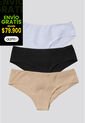 Cachetero Paq X3 Mujer Negro/Blanco/Piel FI 96589 de Formas Intimas