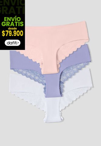 Cachetero Paq X3 Mujer Multicolor Fi 113602 Formas Intimas
