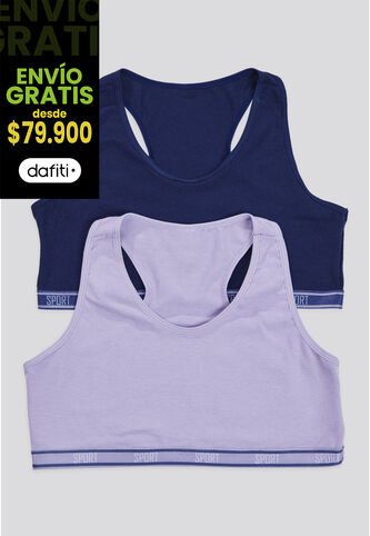 Top Paq X2 Infantil Azul Oscuro/Lila Tech FI 87473 Formas Intimas