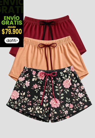 Short Paq X3 Mujer Multicolor Fi 112357 Formas Intimas