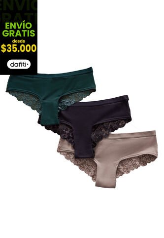 Cachetero Paq X3 Multicolor FI 9806 Formas Intimas