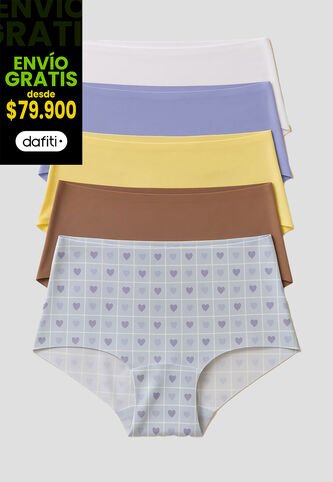 Cachetero Paq X5 Mujer Multicolor Fi 111889 Formas Intimas