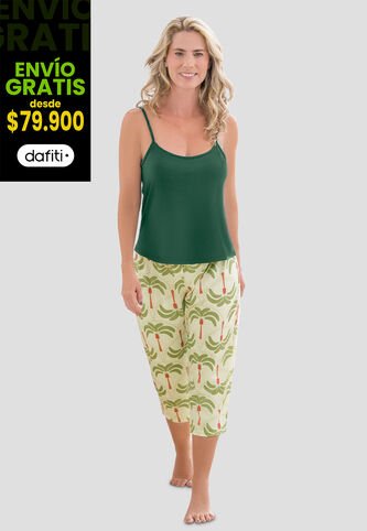 Pijama Mujer Verde Pino Fi 110110 Formas Intimas