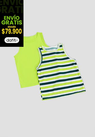 Camisilla Paq X2 Infantil Masculino Multicolor Fi 104535 Formas Intimas