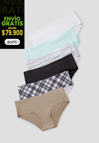Cachetero Paq X6 Mujer Multicolor FI 105134 Formas Intimas
